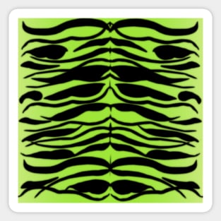 Tiger Skin Striped Pattern in Lime Green Sticker